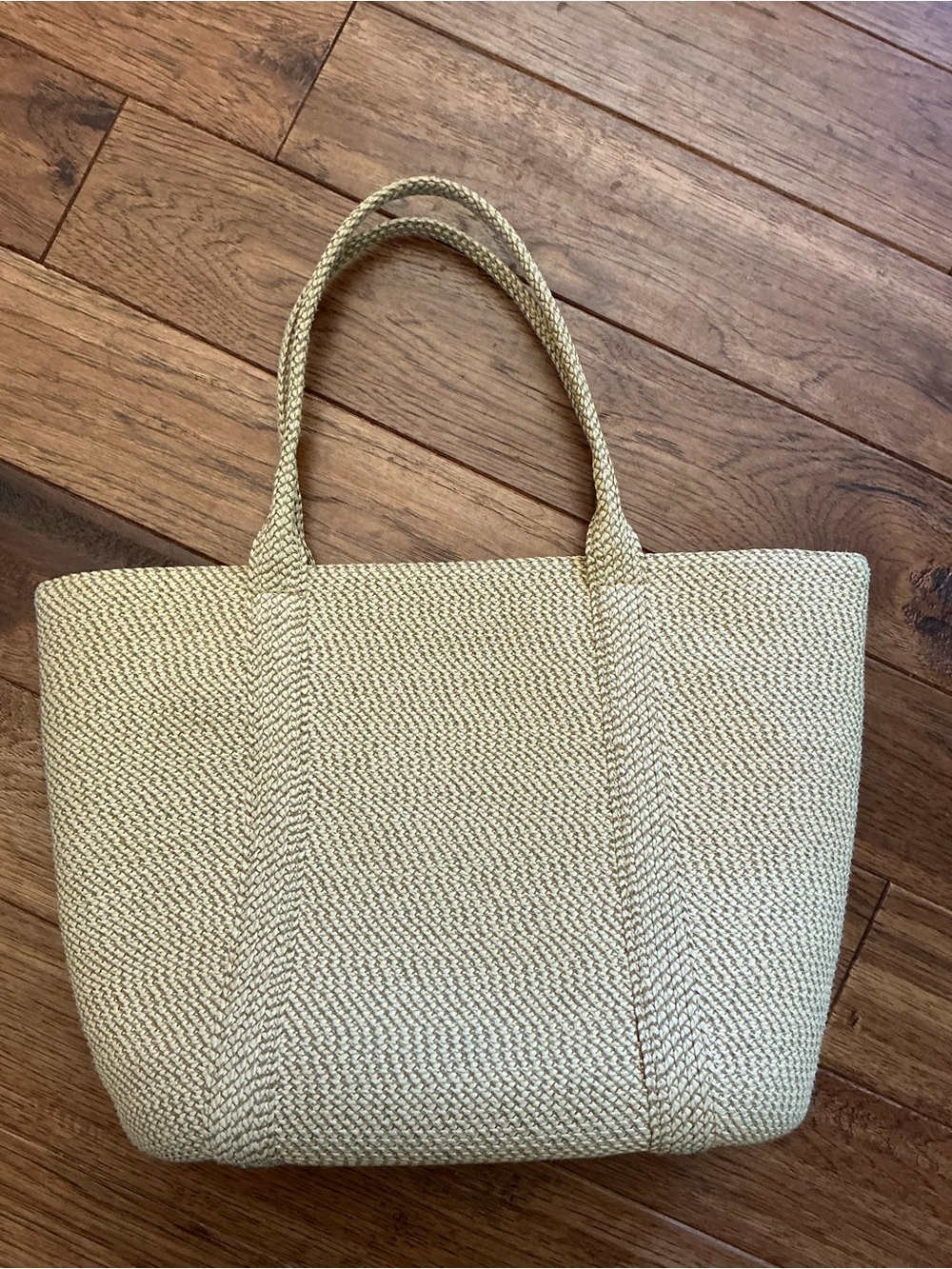 Eric Javits Rattan Wicker Bag with Pink Bamboo Interior Fabric - Picture 11 of 11